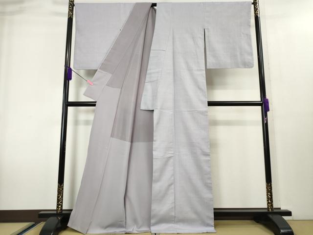 平和屋本店■極上　本場結城紬　重要無形文化財　色無地　白藤色　逸品　DZAA0246kh5