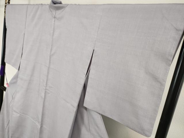 平和屋本店■極上　本場結城紬　重要無形文化財　色無地　白藤色　逸品　DZAA0246kh5