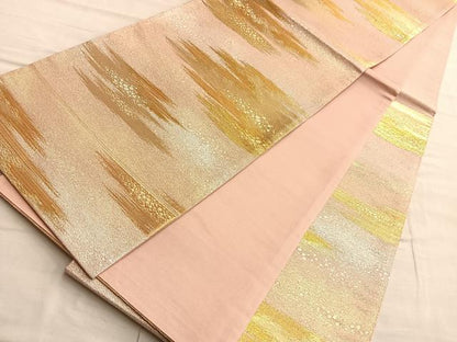 平和屋着物◎六通柄袋帯　霞文　金銀糸　正絹　逸品　BAAQ4029du