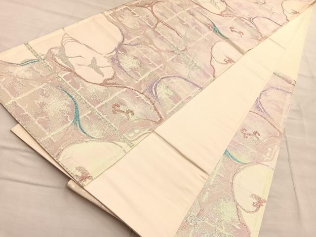 平和屋着物◎六通柄袋帯 幻想錦文 ダイヤ箔 正絹 逸品 BAAQ4077du