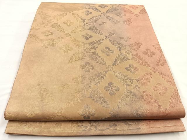 平和屋着物◎六通柄袋帯 ふくれ織 花菱文 正絹 逸品 BAAQ6237if