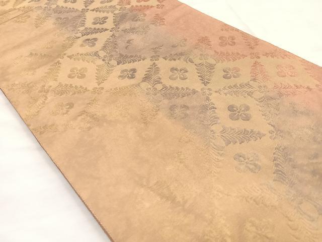 平和屋着物◎六通柄袋帯 ふくれ織 花菱文 正絹 逸品 BAAQ6237if