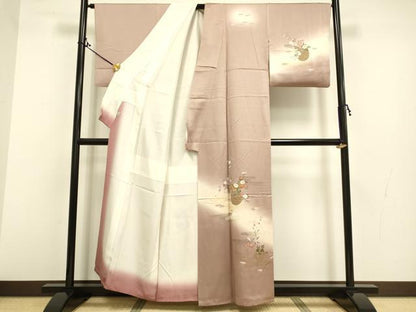 平和屋着物■訪問着　駒刺繍　飾花文　暈し染め　金彩　鈴乃屋扱い　正絹　逸品　DAAO6129we
