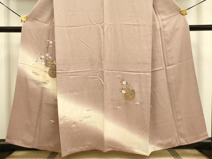 平和屋着物■訪問着　駒刺繍　飾花文　暈し染め　金彩　鈴乃屋扱い　正絹　逸品　DAAO6129we
