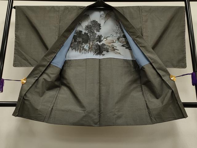 平和屋着物■男性　本場大島紬　アンサンブル　泥染め　吉祥文　正絹　逸品　CAAO8452id