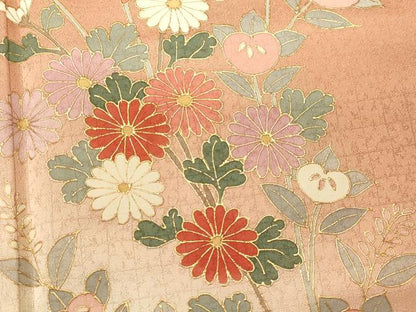平和屋着物■訪問着　霞枝花文　暈し染め　金彩　正絹　逸品　CAAO8509id