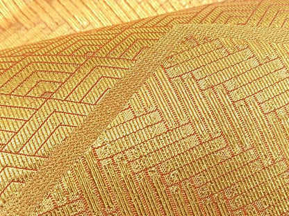 平和屋着物◎佐賀錦 六通柄袋帯 松皮菱有職文 金糸 正絹 逸品 BAAQ4250du