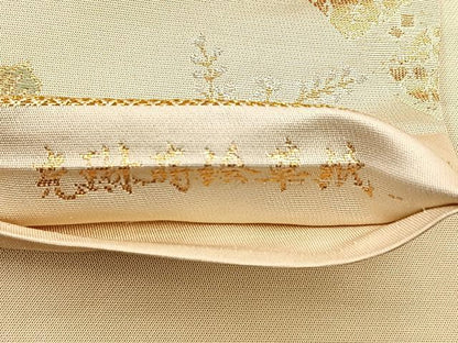 平和屋着物◎六通柄袋帯 光琳蒔絵草紙 漆箔 正絹 逸品 BAAQ9970cm