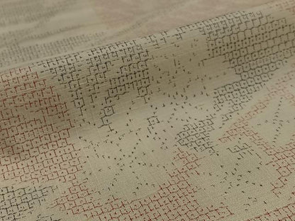 平和屋着物■上質な紬　風景花文　正絹　逸品　BAAQ7545ev