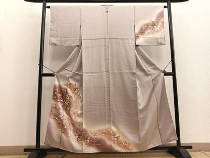 平和屋着物■訪問着　飛鶴宝尽くし花車文　暈し染め　金彩　正絹　逸品　BAAQ5764yc
