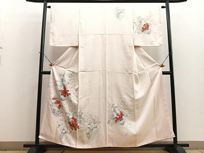 平和屋着物■訪問着　籠花文　銀彩　正絹　逸品　BAAQ5773yc