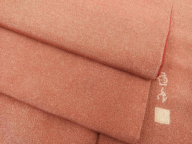 平和屋着物■江戸小紋　作家物　鮫小紋柄　鬼しぼ縮緬　正絹　逸品　未使用　BAAQ7349hv
