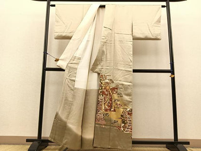 平和屋着物■豪華色留袖　束ね熨斗誰が袖花文　暈し染め　金彩　三越扱い　正絹　逸品　BAAQ7387hv