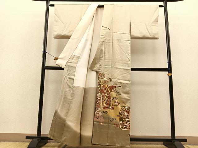平和屋着物■豪華色留袖　束ね熨斗誰が袖花文　暈し染め　金彩　三越扱い　正絹　逸品　BAAQ7387hv