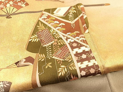 平和屋着物■豪華色留袖　束ね熨斗誰が袖花文　暈し染め　金彩　三越扱い　正絹　逸品　BAAQ7387hv