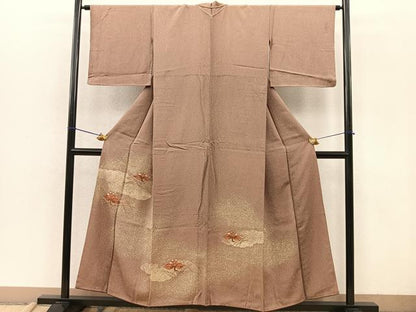 平和屋着物■豪華色留袖　総刺繍　芝草花文　たたき染め　正絹　逸品　BAAR0131jr