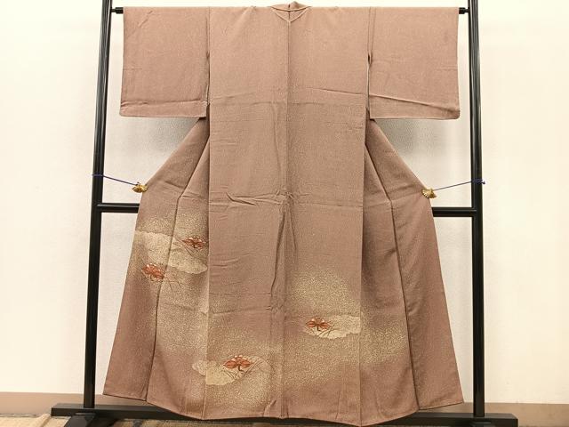 平和屋着物■豪華色留袖　総刺繍　芝草花文　たたき染め　正絹　逸品　BAAR0131jr