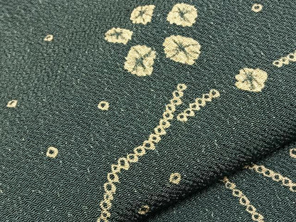 平和屋着物■上質な小紋　枝花文　鬼しぼ縮緬　正絹　逸品　BAAQ2556pm