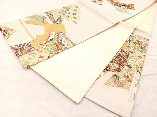 平和屋着物◎六通柄袋帯 唐織 束ね熨斗吉祥文 金銀糸 正絹 逸品 BAAQ6364if