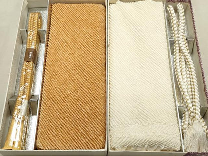 平和屋本店■和装小物　帯揚げ・帯締めセット2点　逸品　未使用　DZAA10503kh5