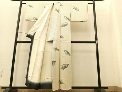 平和屋着物■上質なお召 地紙風景文 正絹 逸品 BAAR8307by