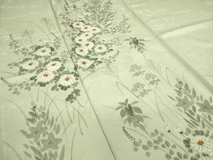 平和屋着物▽訪問着 単衣 草花文 手描き 正絹 逸品 DAAQ3570az