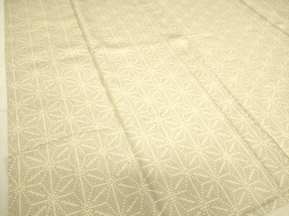 平和屋着物▽本塩沢 単衣 麻の葉文 110亀甲 正絹 逸品 DAAQ3587az