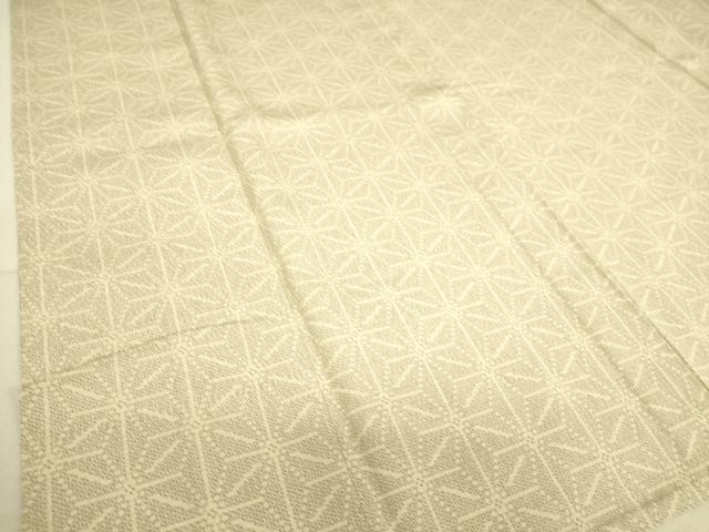 平和屋着物▽本塩沢 単衣 麻の葉文 110亀甲 正絹 逸品 DAAQ3587az