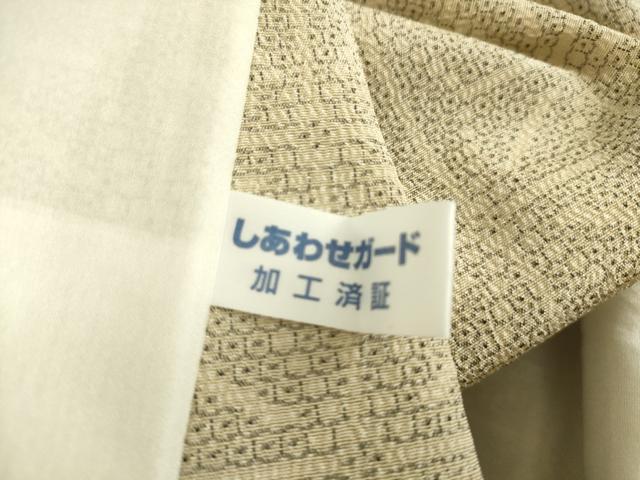 平和屋着物▽本塩沢 単衣 麻の葉文 110亀甲 正絹 逸品 DAAQ3587az