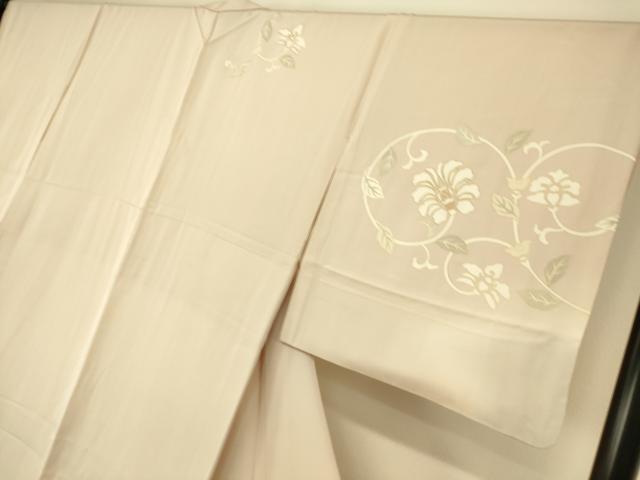 平和屋着物▽訪問着　単衣　洋花唐草文　金彩　やまと金ラベル　正絹　逸品　DAAQ3595az