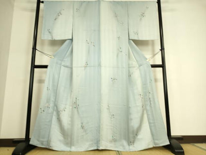 平和屋着物▽染色作家 斉藤三才 小紋 単衣 南天文 手描き 正絹 逸品 DAAQ3605az