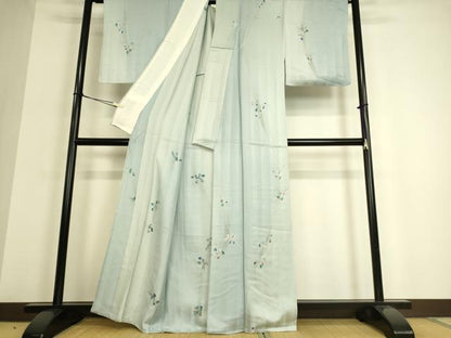 平和屋着物▽染色作家 斉藤三才 小紋 単衣 南天文 手描き 正絹 逸品 DAAQ3605az