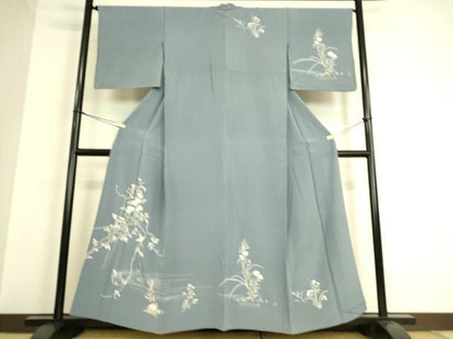平和屋着物▽訪問着 単衣 友禅 飛鳥花文 正絹 逸品 DAAQ3607az