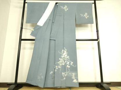 平和屋着物▽訪問着 単衣 友禅 飛鳥花文 正絹 逸品 DAAQ3607az