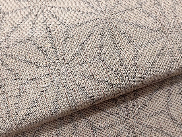 平和屋着物▽上質な紬　単衣　麻の葉文　正絹　逸品　CAAQ0026vf