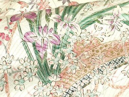 平和屋着物●創業460年・千總 小紋 草花文 金彩 伊勢丹扱い 正絹 逸品 DAAP7833yyy