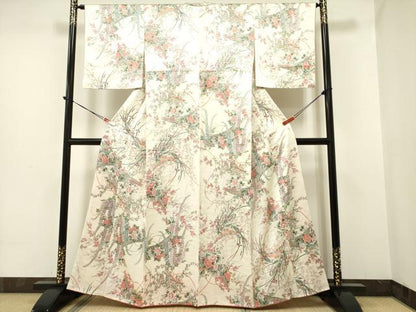 平和屋着物●創業460年・千總 小紋 草花文 金彩 伊勢丹扱い 正絹 逸品 DAAP7833yyy