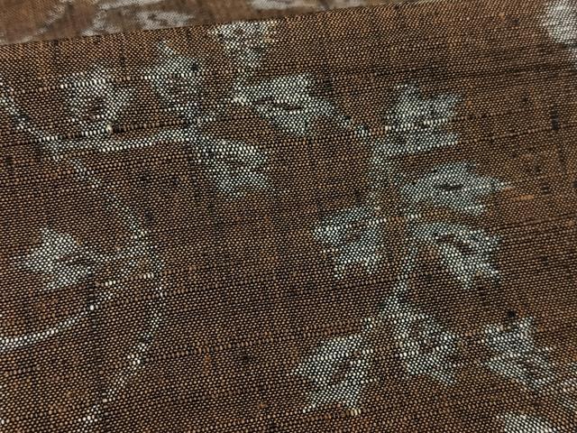 平和屋着物▽上質な紬 単衣 草花文 正絹 逸品 AAAS1503oa
