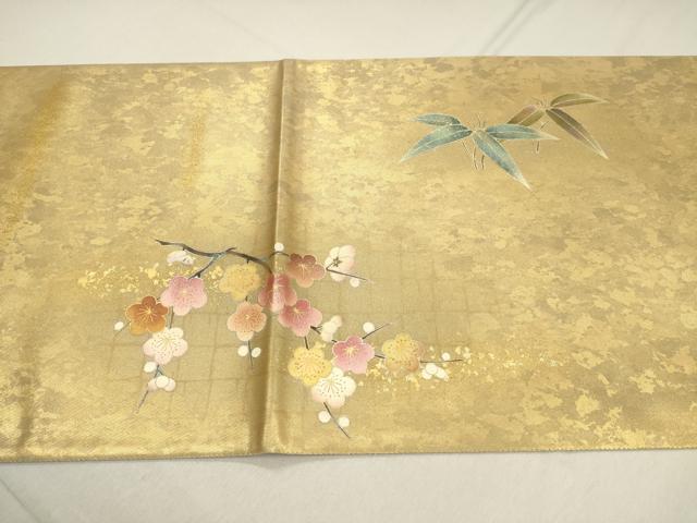 平和屋着物●太鼓柄袋帯　川崎透　螺鈿　珊瑚　鼈甲　松竹梅　金彩　正絹　逸品　DAAP1780ic