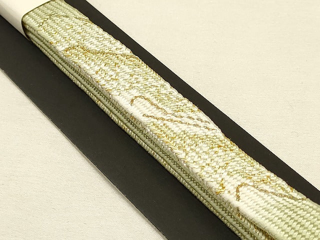 平和屋着物●和装小物　帯締め・帯揚げセット　草花文　高麗組　暈し染め　金糸　金彩　逸品　未使用　AAAS2708ay