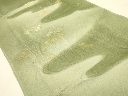 平和屋着物●和装小物　帯締め・帯揚げセット　琳派　流水花文　高麗組　暈し染め　金糸　丹後ちりめん　逸品　未使用　AAAS2709ay