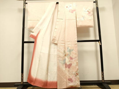 平和屋着物●創業460年・千總 訪問着 駒刺繍 絞り 花蝶文 金彩 三越扱い 正絹 逸品 CAAP7143hy