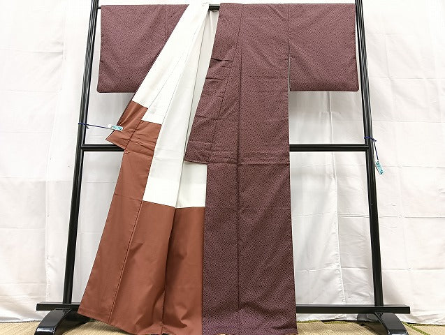 平和屋着物□本場大島紬 梅鉢 正絹 逸品 BAAS5871hv