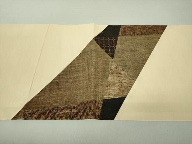平和屋着物●太鼓柄袋帯 切嵌 抽象文様 正絹 逸品 未使用 DAAQ2835ps