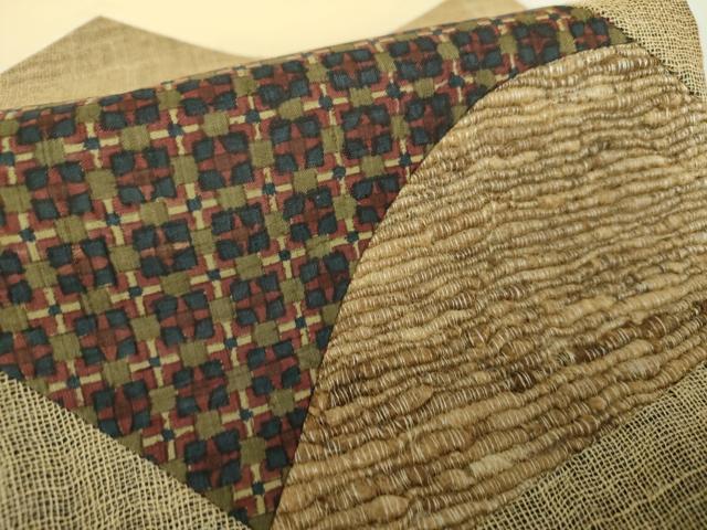 平和屋着物●太鼓柄袋帯 切嵌 抽象文様 正絹 逸品 未使用 DAAQ2835ps
