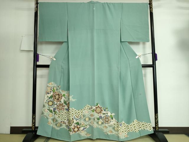 平和屋着物●豪華色留袖 作家物 駒刺繍 吉祥花文 金彩 正絹 逸品 DAAP1889ic