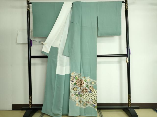 平和屋着物●豪華色留袖 作家物 駒刺繍 吉祥花文 金彩 正絹 逸品 DAAP1889ic