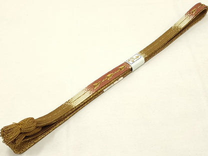 平和屋着物●和装小物 上質な帯締め 高麗組 暈し 金糸 撚り房 逸品 未使用 AAAS2852ay