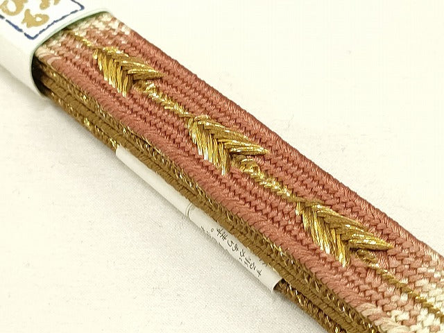 平和屋着物●和装小物 上質な帯締め 高麗組 暈し 金糸 撚り房 逸品 未使用 AAAS2852ay