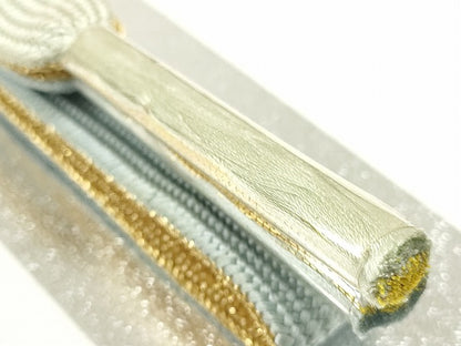 平和屋着物●和装小物 上質な帯締め 高麗組 綾出し 暈し 金糸 箱付き 逸品 未使用 AAAS2862ay